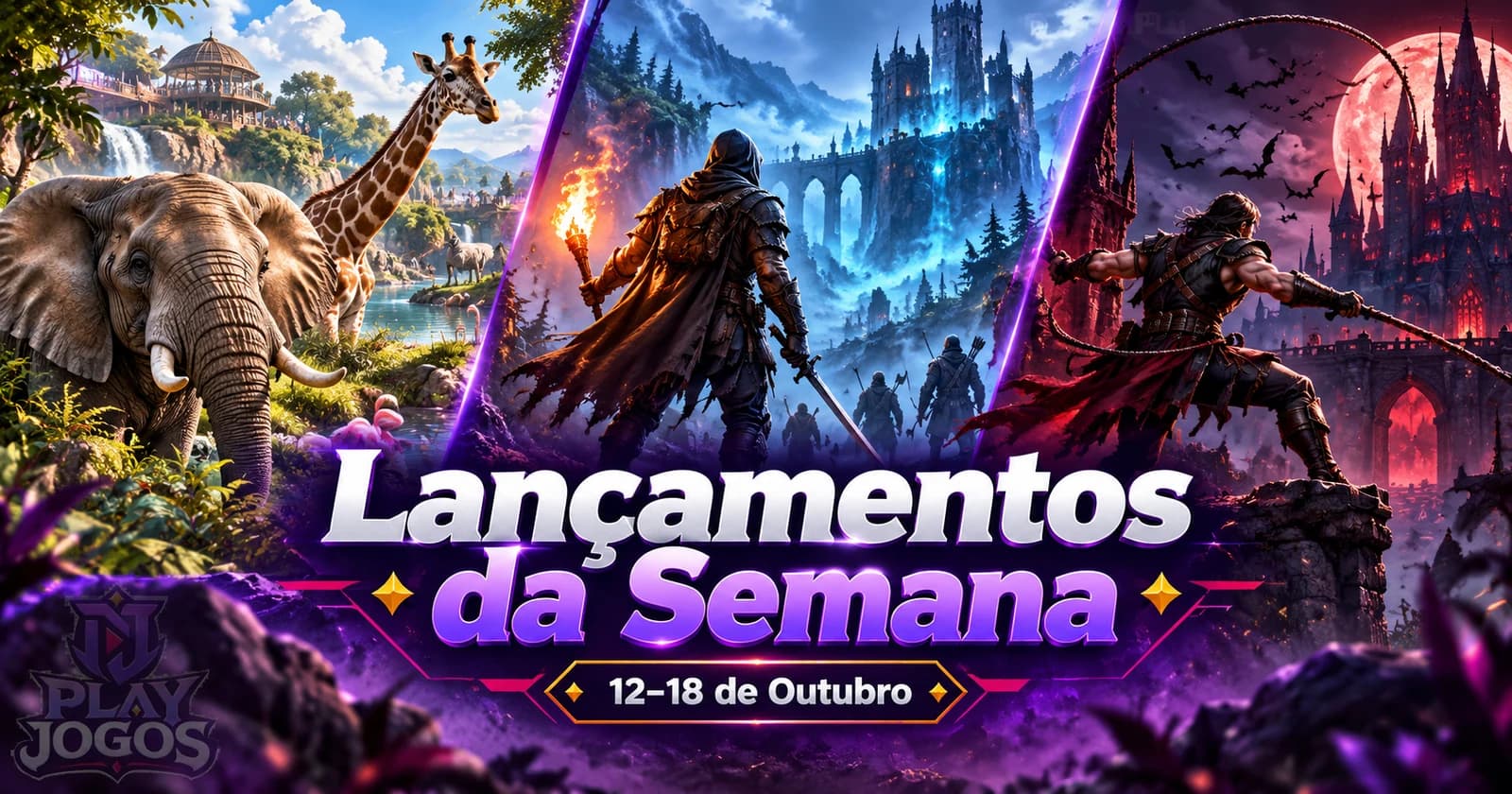 Da selva aos vampiros: os lançamentos de jogos de 12 a 18 de outubro de 2026